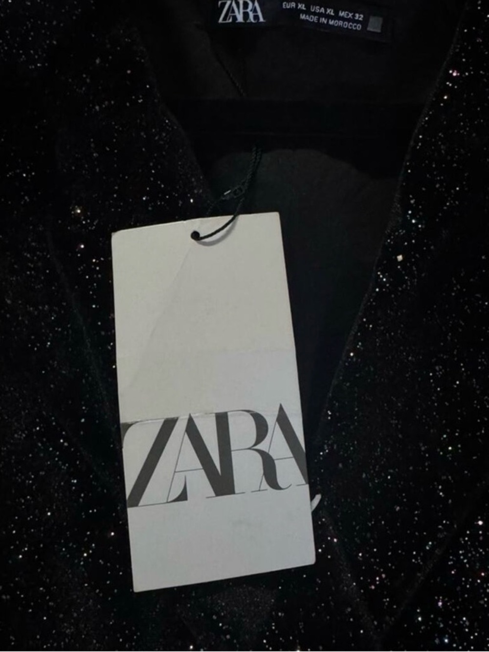 ZARA Black Evening Blazer with Subtle Sparkle